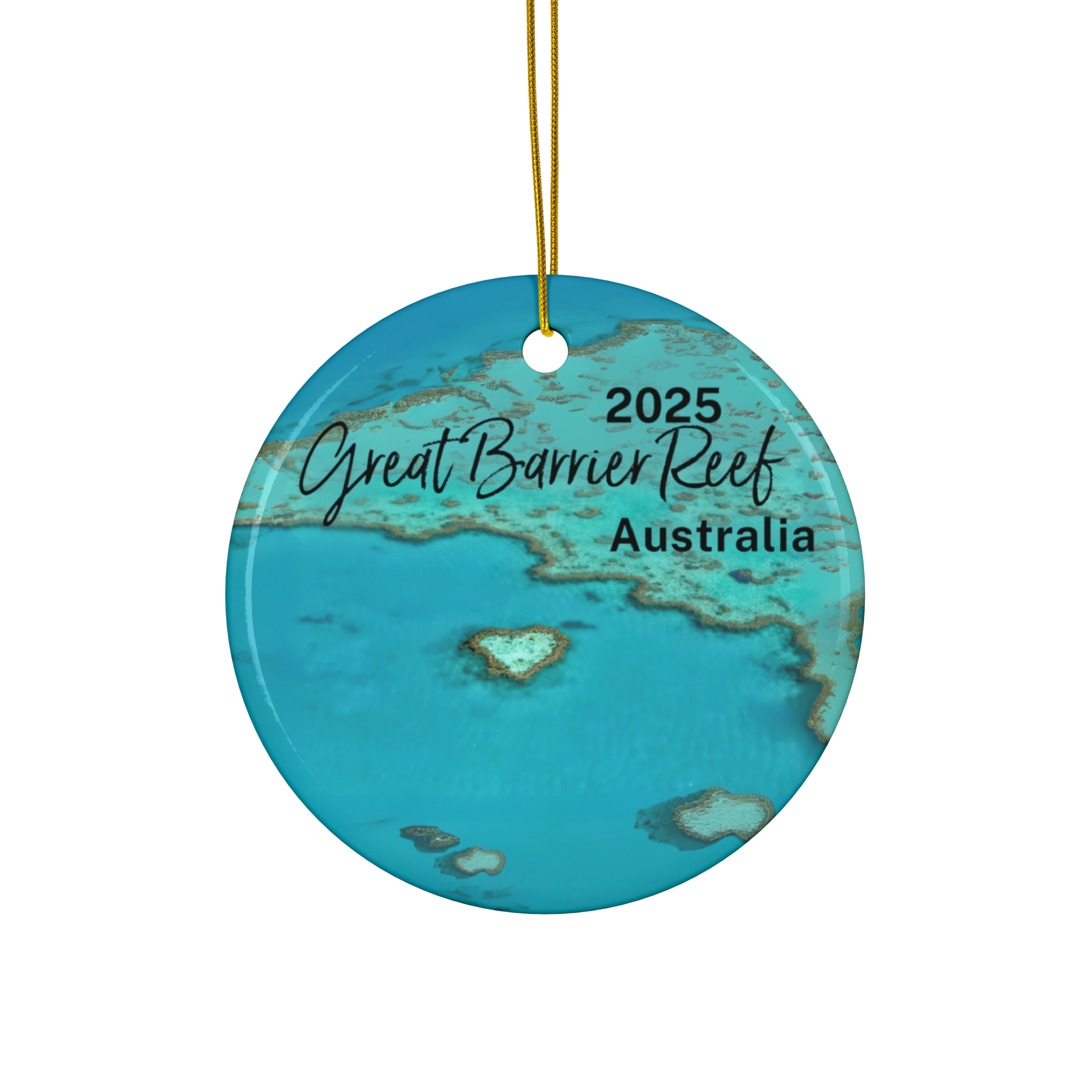 Great Barrier Reef Ornament: Single-Sided + Year