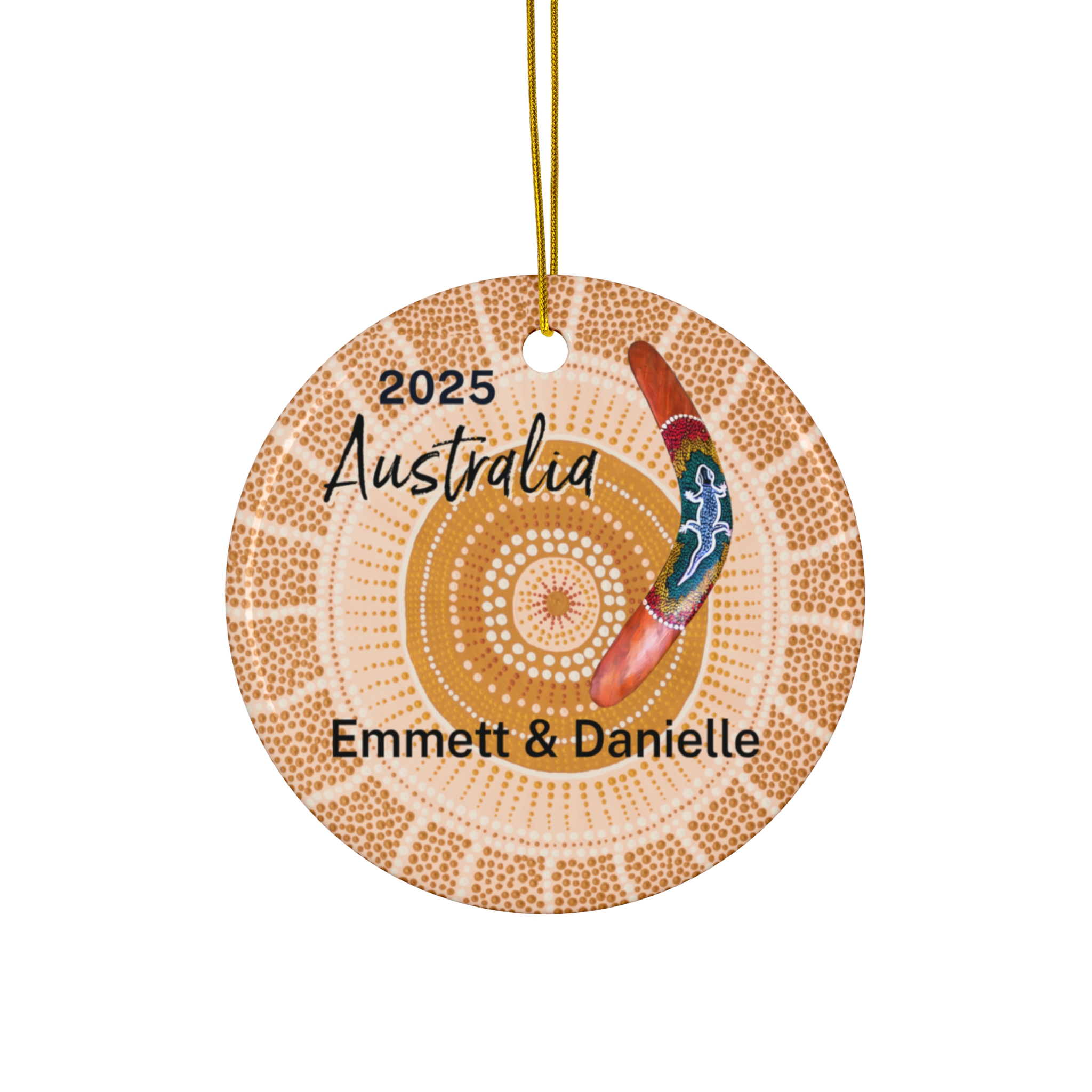 Australia Ornament: Single-Sided + Year + Personalization