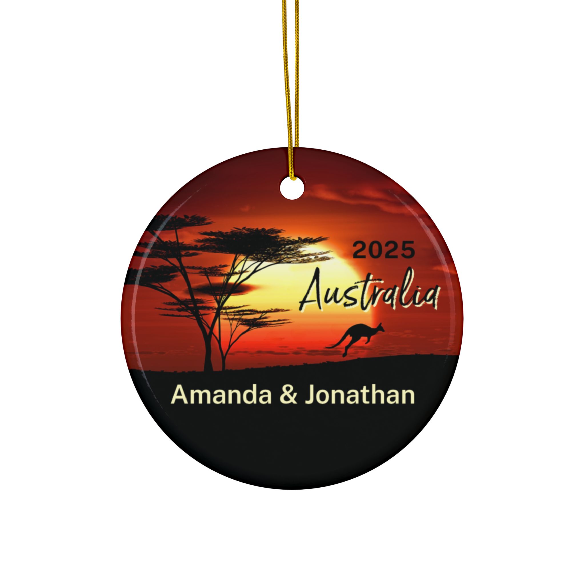 Australian Outback Ornament: Double-Sided + Year + Personalization