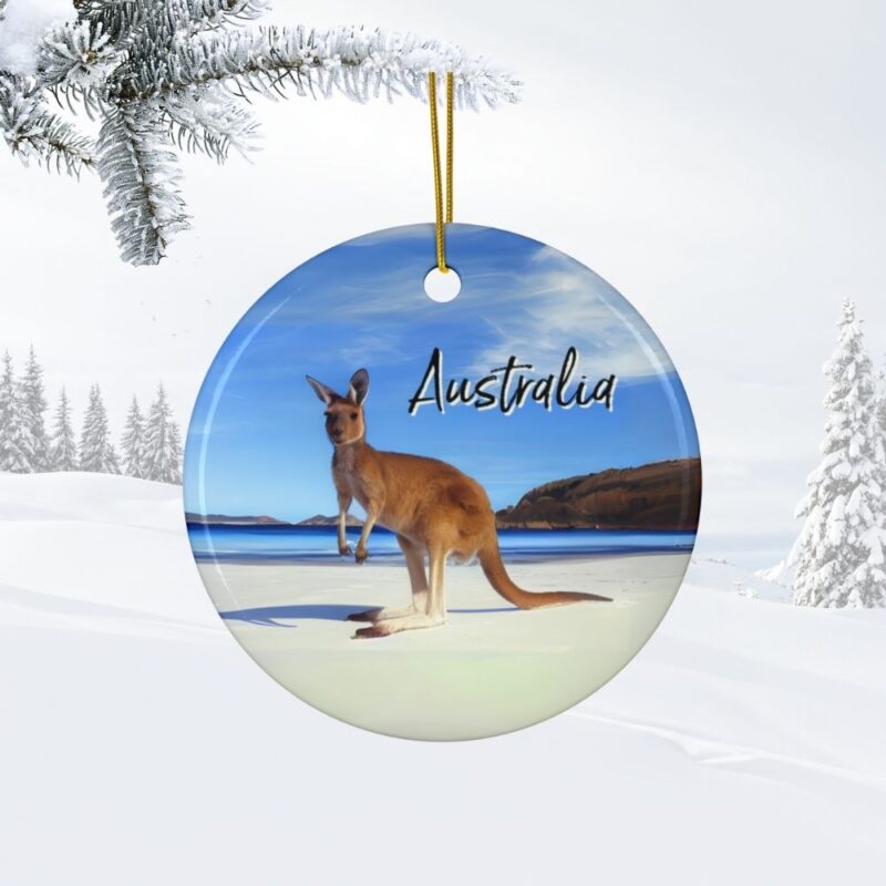 Fernweh Australia Kangaroo Personalized Gift Christmas Ornament