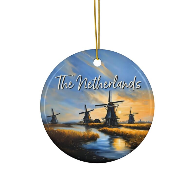 The Netherlands Christmas Ornament: Zaanse Schans Windmills