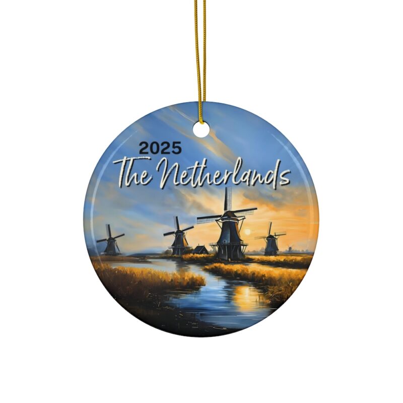 2025 The Netherlands Christmas Ornament: Zaanse Schans Windmills