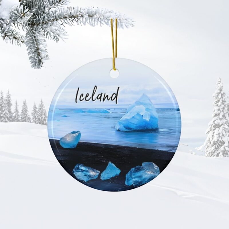 Iceland Diamond Beach Christmas Ornament Gift or Vacation Souvenir