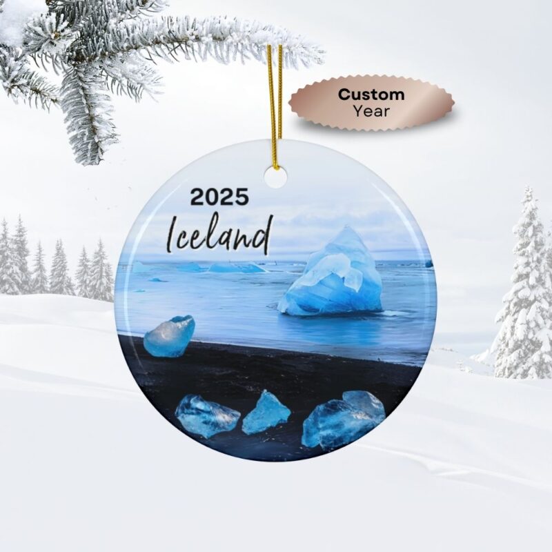 2025 Iceland Diamond Beach Christmas Ornament Gift or Vacation Souvenir