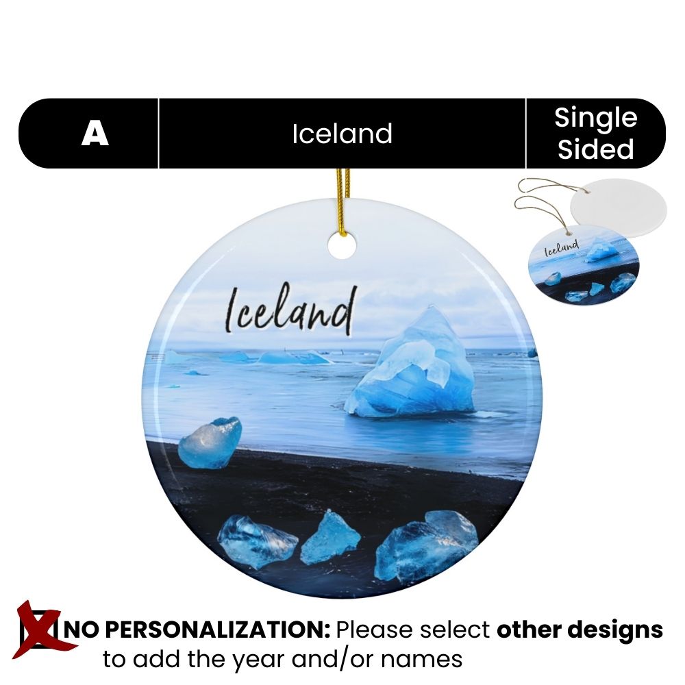 Iceland Diamond Beach Christmas Ornament Gift or Vacation Souvenir