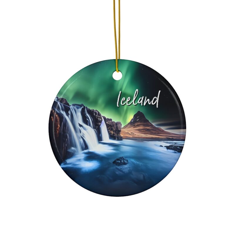 Iceland Ornament - Northern Lights over Kirkjufellsfoss Waterfall