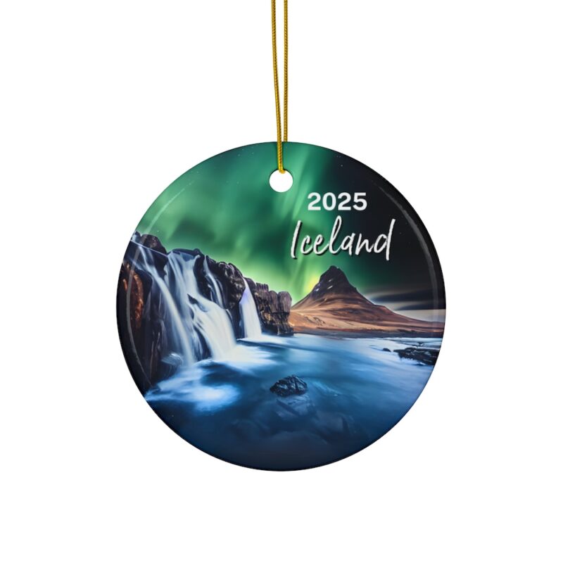 2025 Iceland Ornament - Northern Lights over Kirkjufellsfoss Waterfall