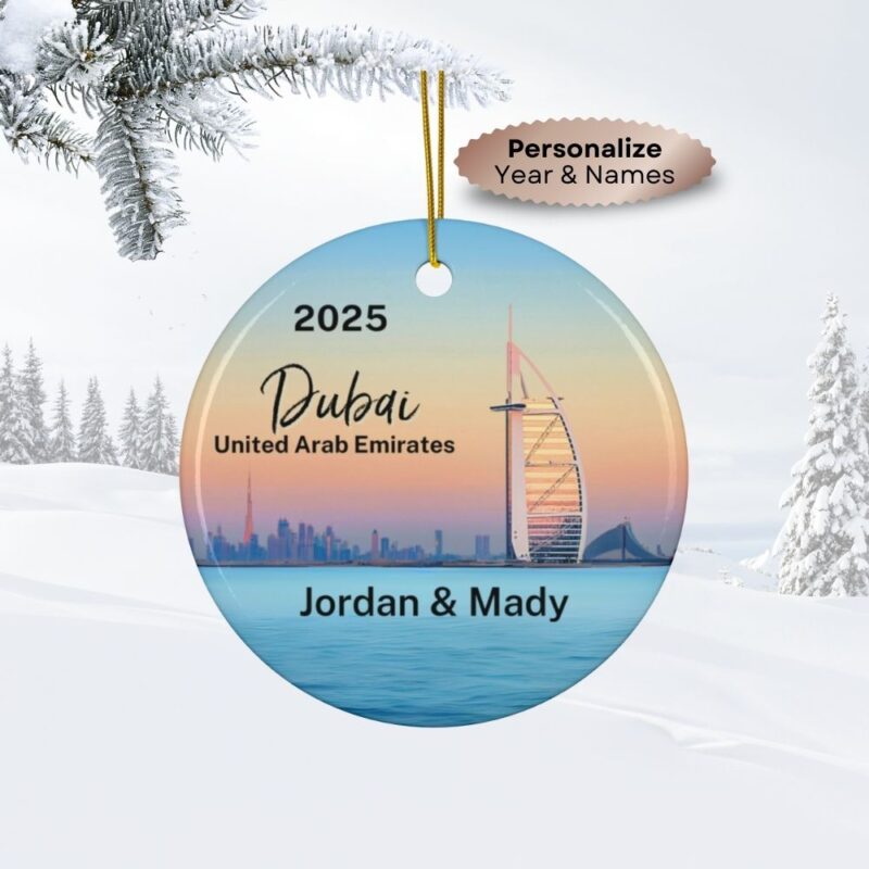 2025 Personalized Dubai Christmas Ornament featuring Burj Al Arab