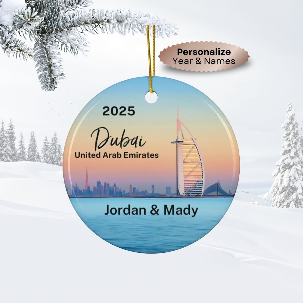 2025 Personalized Dubai Christmas Ornament featuring Burj Al Arab