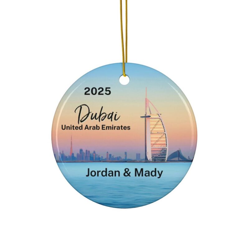 2025 Personalized Dubai Christmas Ornament featuring Burj Al Arab - Double-Sided Souvenir