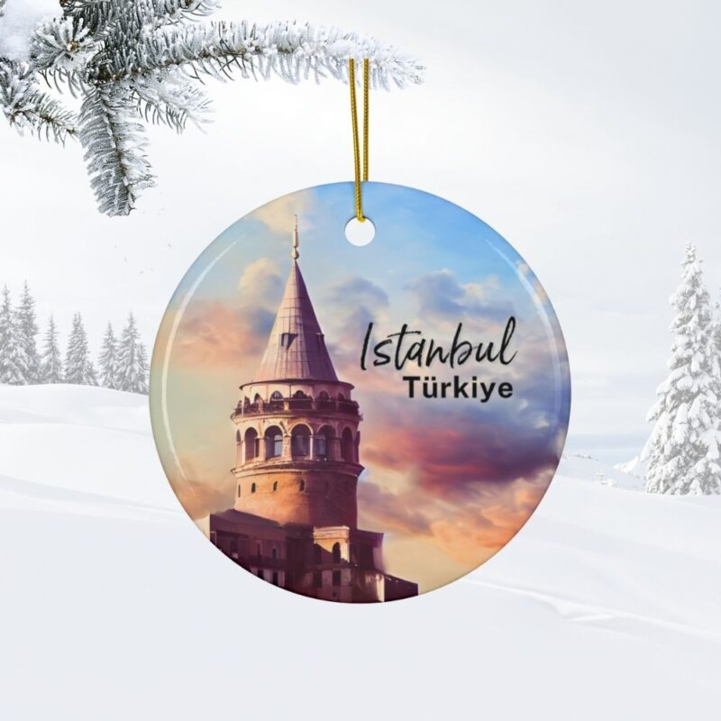 Istanbul Turkey Galata Tower Christmas Ornament Travel Souvenir