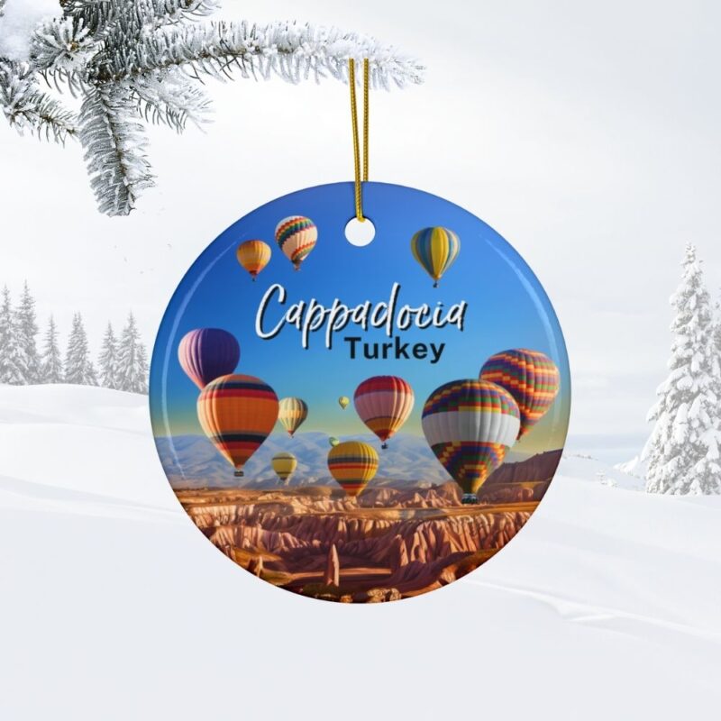Cappadocia Turkey Hot Air Balloon Christmas Ornament