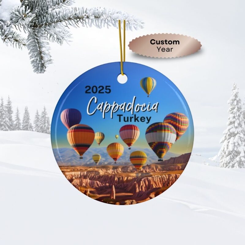 2025 Cappadocia Turkey Hot Air Balloon Christmas Ornament