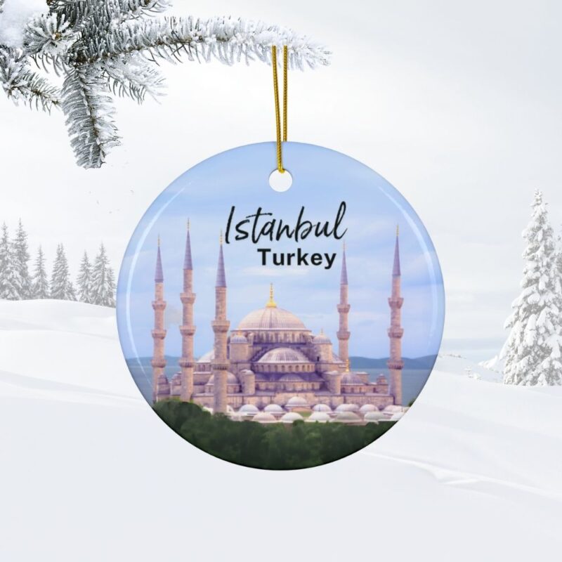 Blue Mosque Istanbul Turkey Christmas Ornament: Ceramic