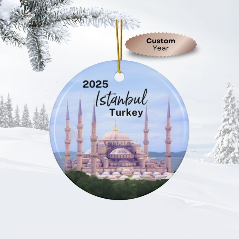 2025 Blue Mosque Istanbul Turkey Christmas Ornament: Ceramic