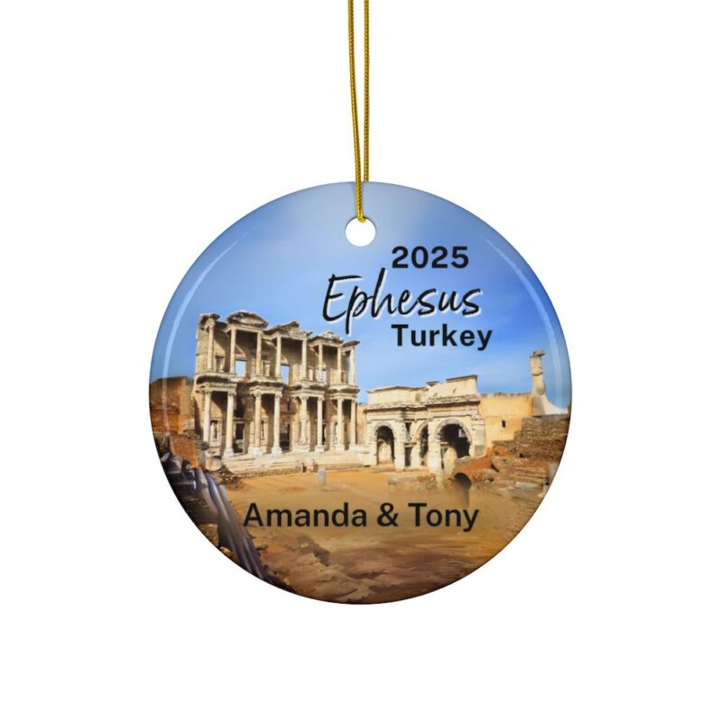 2025 Ephesus Turkey Ceramic Personalized Christmas Ornament - Double-Sided Souvenir