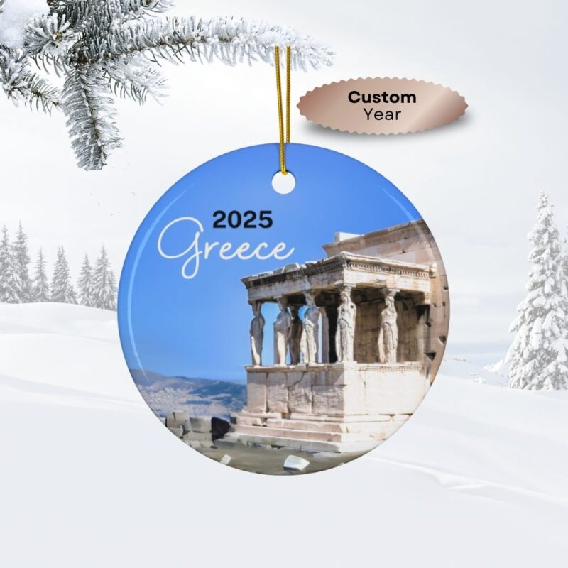 2025 Greece Travel Ornament featuring the Caryatids on the Acropolis in Athens