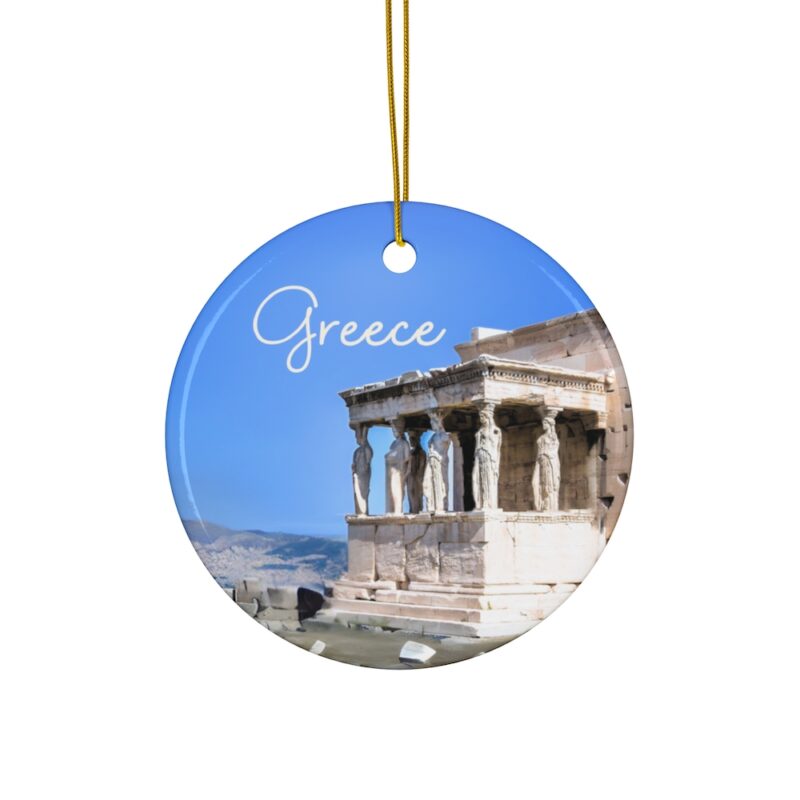 Greece Travel Ornament featuring the Caryatids on the Acropolis in Athens