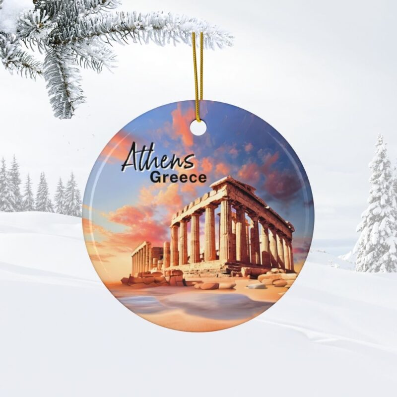 Athen Greece Christmas Ornaments: Acropolis at Sunset