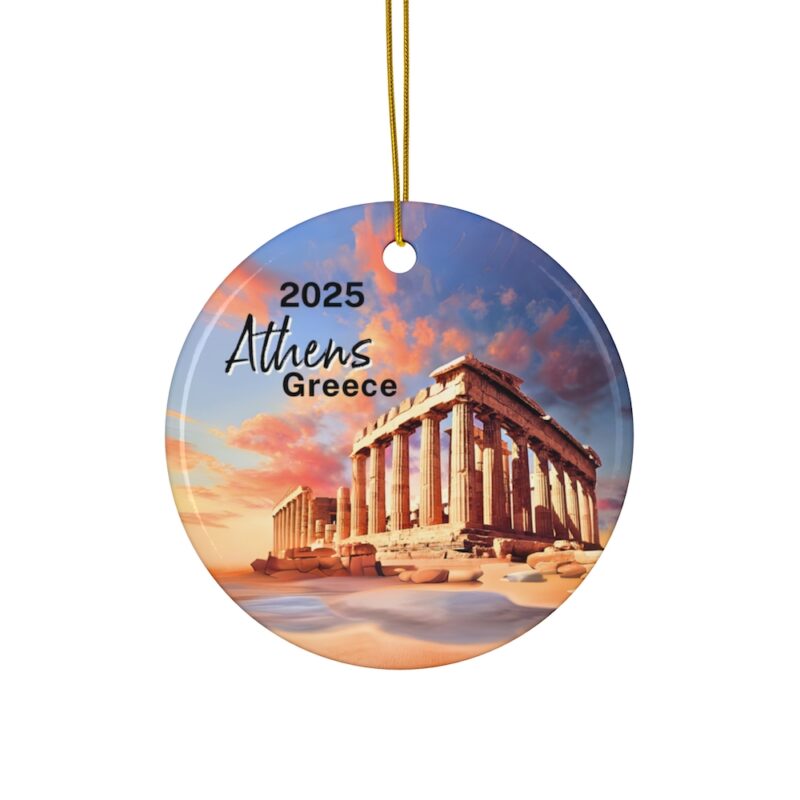 2025 Athen Greece Christmas Ornaments: Acropolis at Sunset