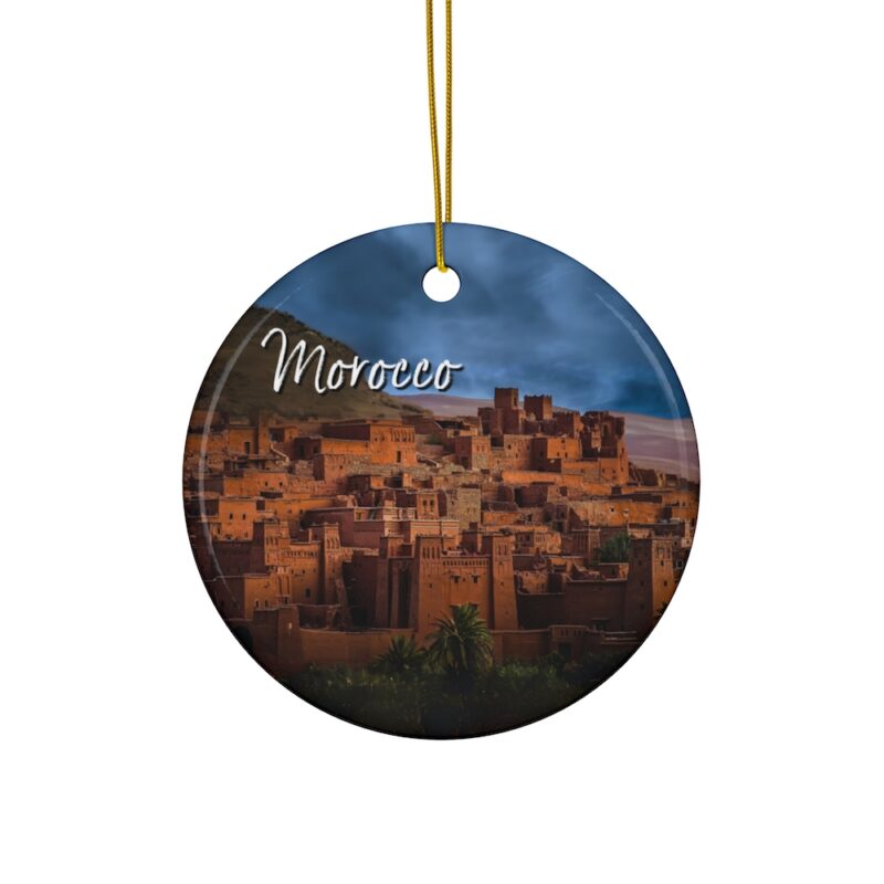 Aït Benhaddou Morocco Ornaments • View of ancient fortress village on the old caravan route
