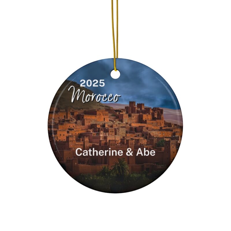 2025 Aït Benhaddou Morocco Personalized Ornaments • View of ancient fortress village on the old caravan route