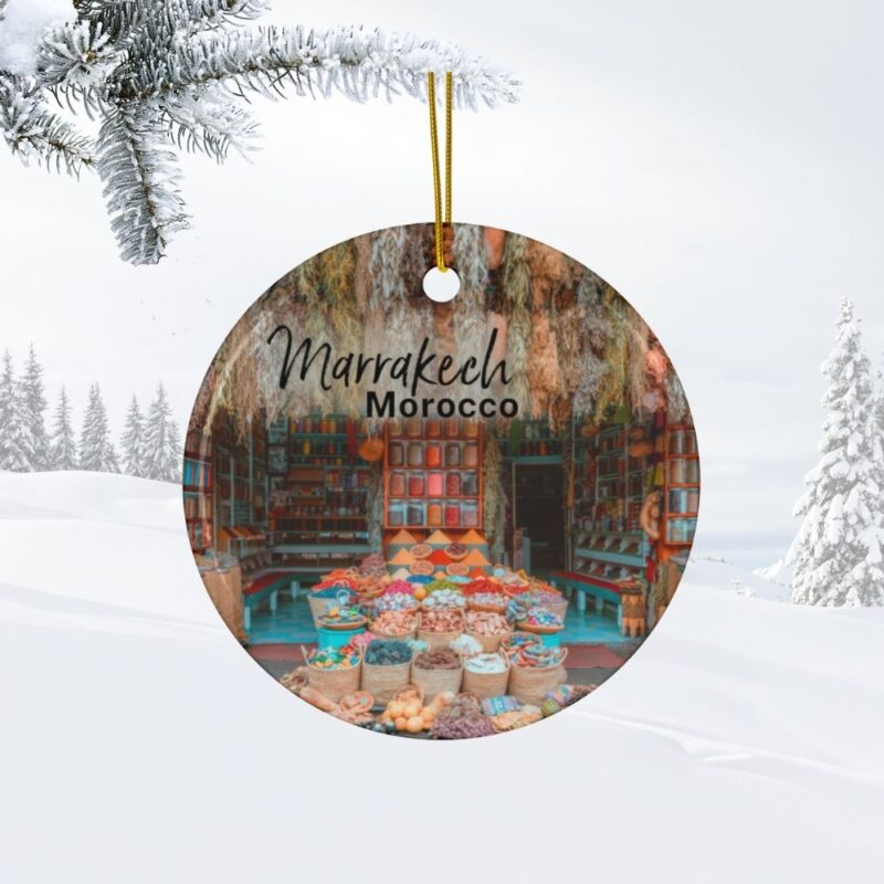 Marrakech Morocco Ceramic Ornament • Souk Spice Market