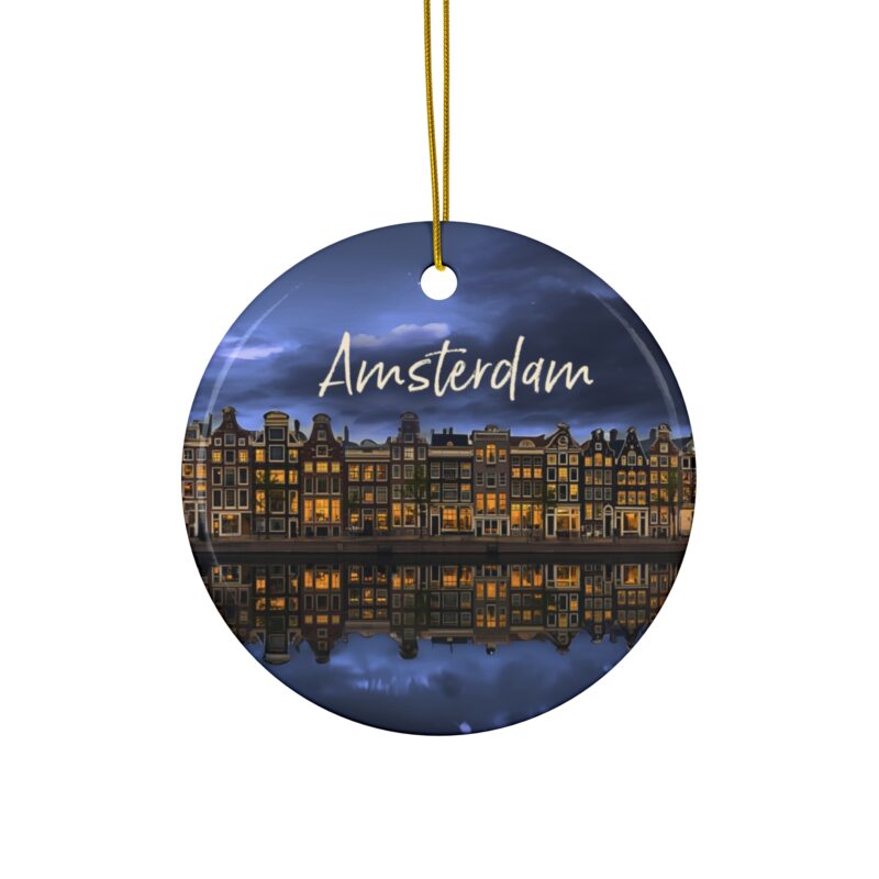 Amsterdam Personalized Ornaments: Canal Houses at Blue Hour
