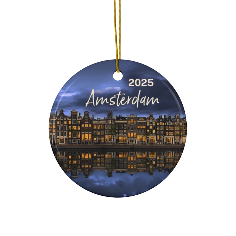 2025 Amsterdam Personalized Ornaments: Canal Houses at Blue Hour
