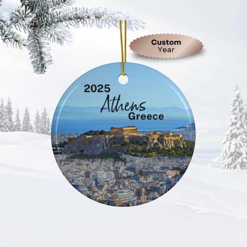 2025 Athen Greece Personalized Ornaments: Acropolis View