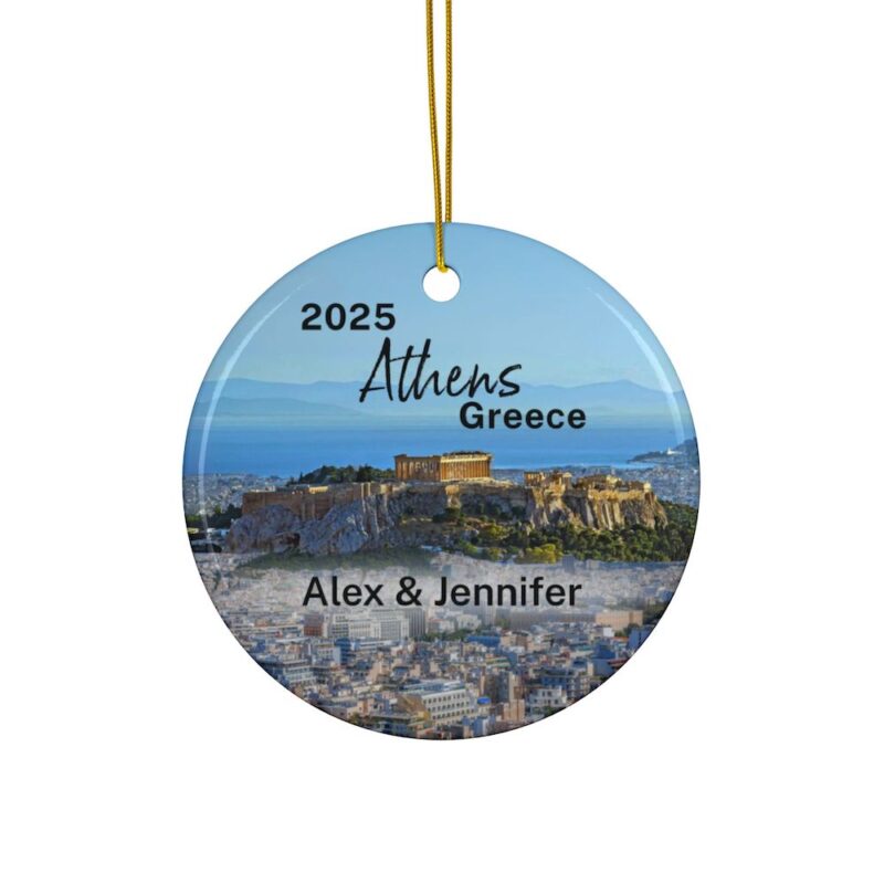 Athen Greece Personalized Ornaments: Acropolis View - Custom Year & Personalization