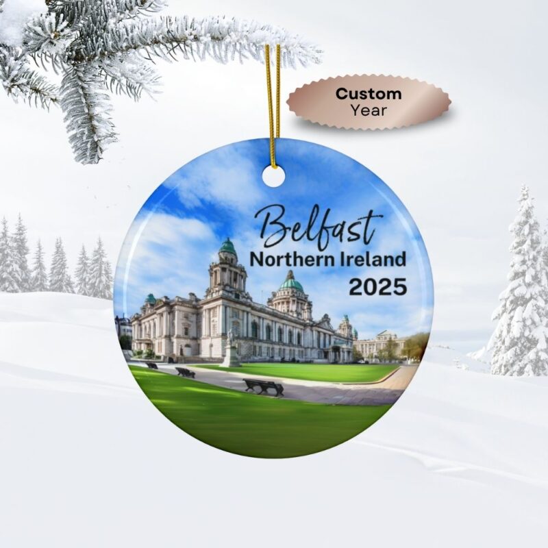 2025 Belfast Northern Ireland Personalized Ornaments: Belfast City Hall