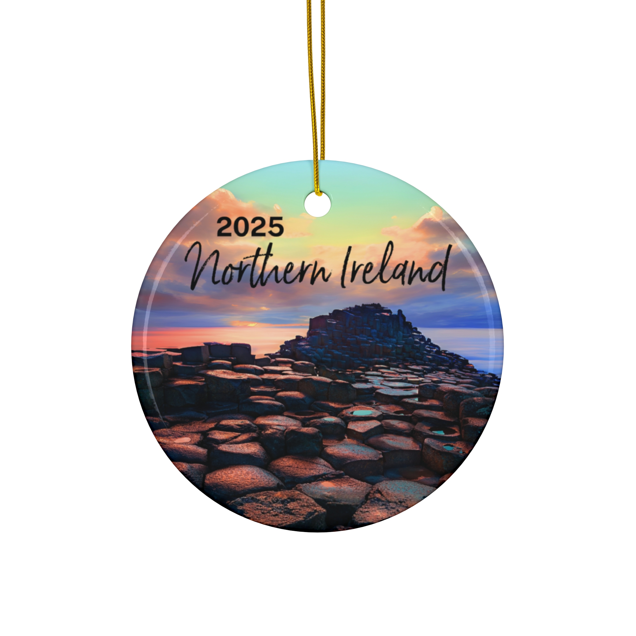 2025 Northern Ireland Personalized Ornaments: Giant's Causeway at Sunset
