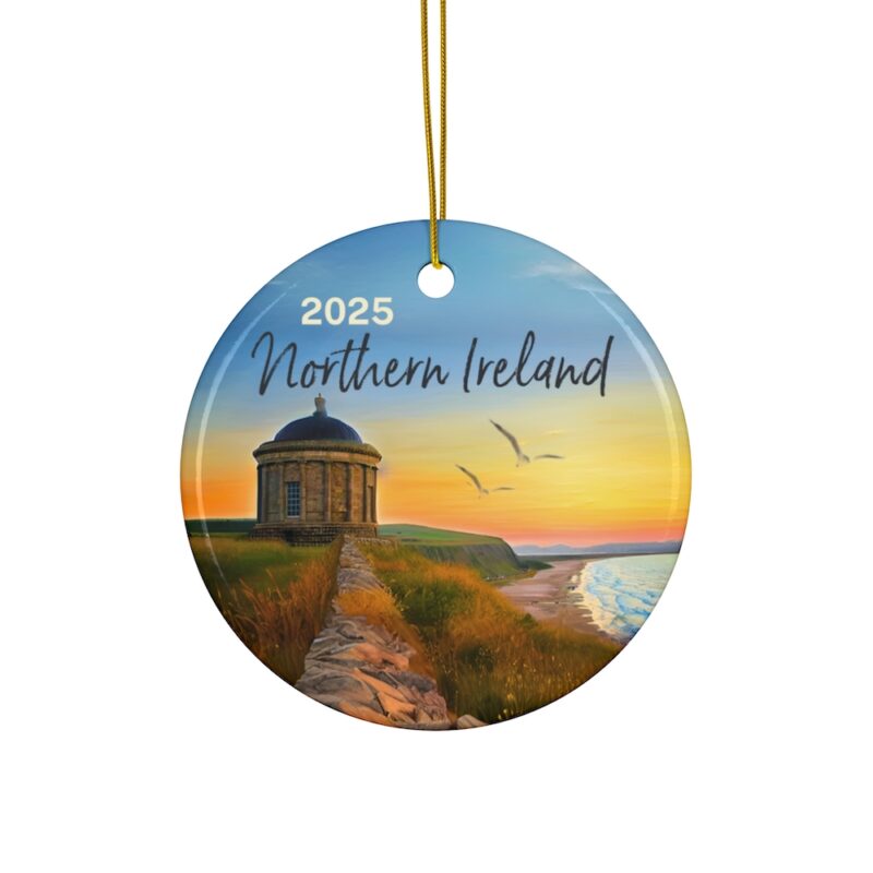 2025 Northern Ireland Personalized Ornaments Ceramic: Mussenden Temple Coast at Sunset