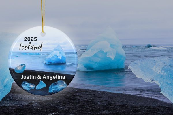 FernwehTravelGifts.com Iceland Diamond Beach Souvenir Ornament