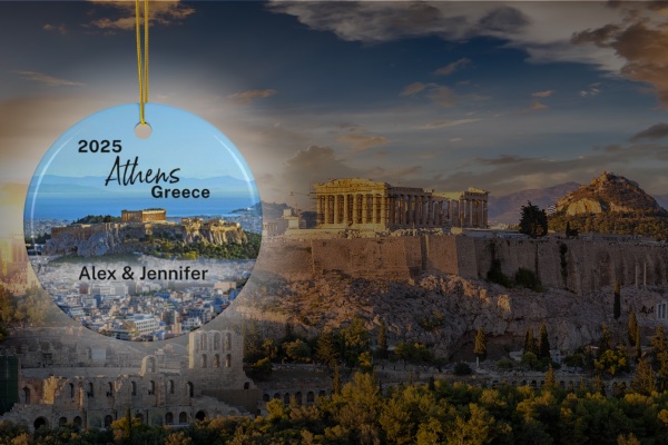 FernwehTravelGifts.com Greece Travel Ornament: Athens Acropolis