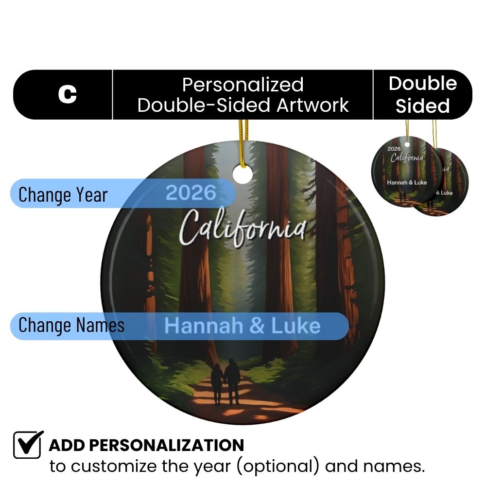 Fernweh.Ornament.USA.California.Redwoods.Design.C