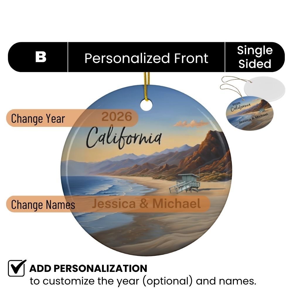Fernweh.Ornament.USA.California.Beach.Design.B