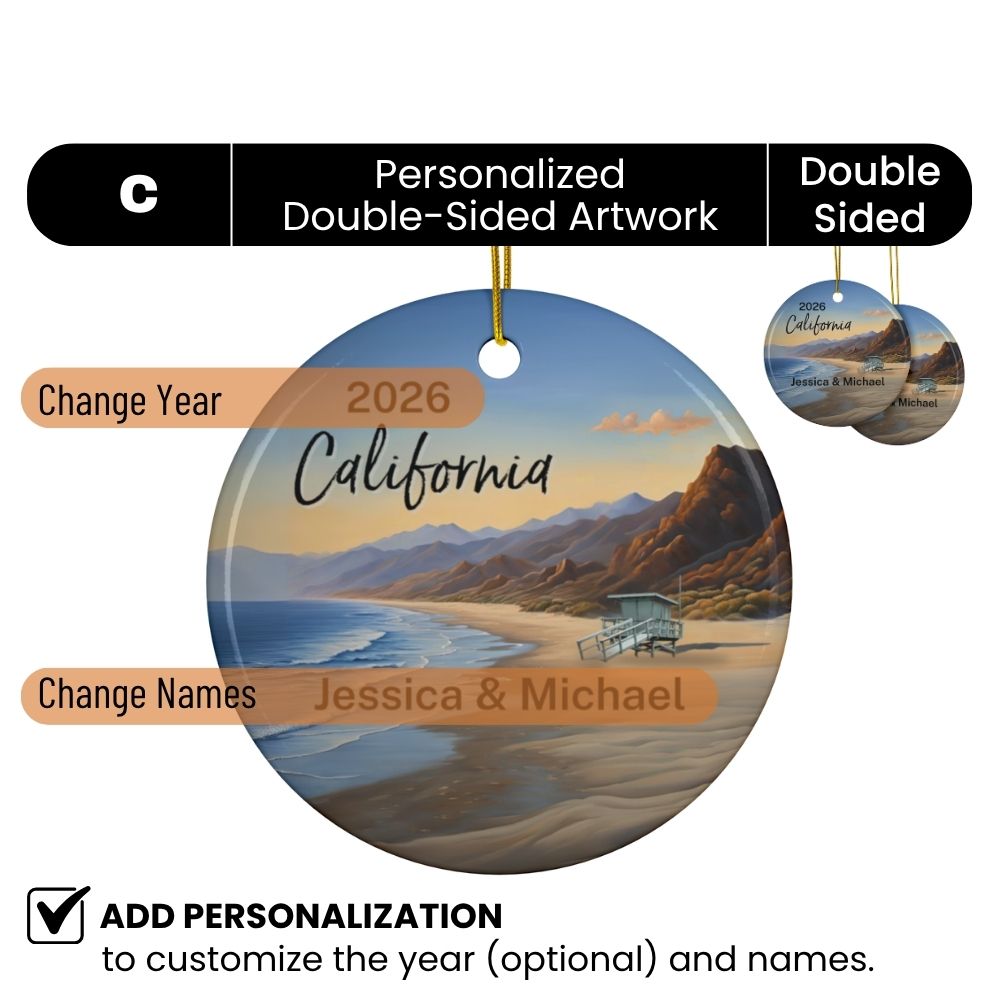 Fernweh.Ornament.USA.California.Beach.Design.C