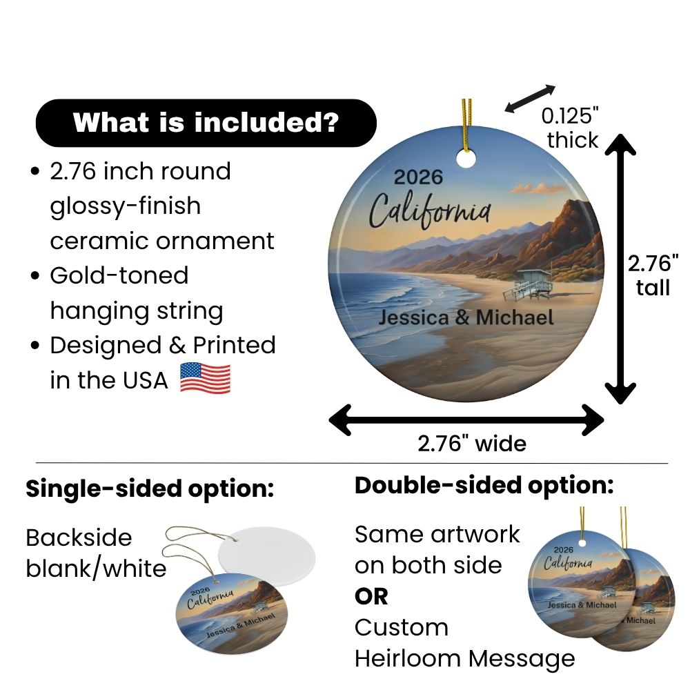 Fernweh.Ornament.USA.California.Beach.Details
